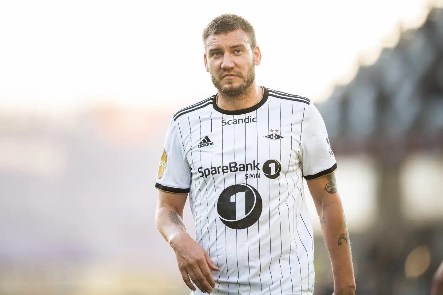 Rosenborgs angriber Nicklas Bendtner kunne ikke ændre på et skuffende 0-0-resultat hjemme mod Strømsgodset mandag aften. Ole Martin Wold/Ritzau Scanpix