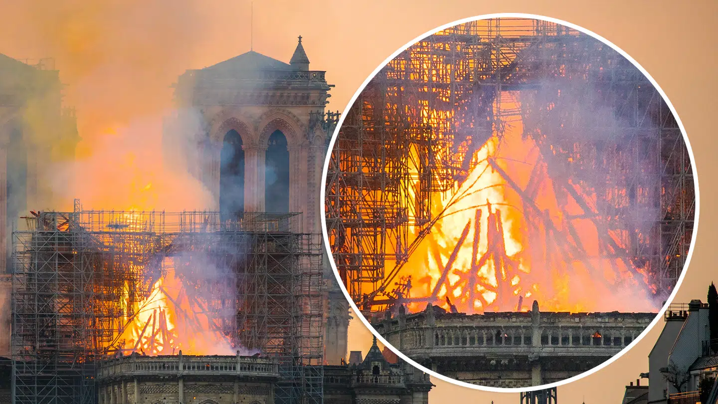 Ifølge den skotske Lesley Rowan kan man se omridset af ingen ringere end Jesus mellem flammer og stillads. Men hvis ikke i Notre Dame, hvor så?