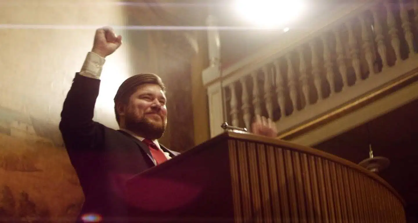 Rasmus Bjerg spiller hovedrollen i den omdiskuterede film, »Danmarks sønner«.