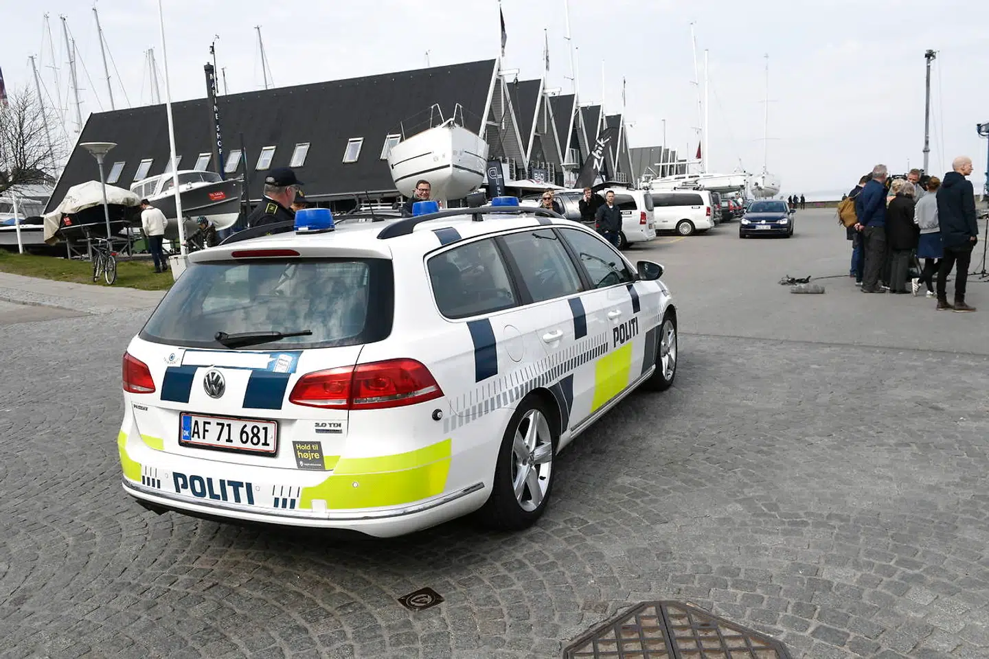 Nordsjællands Politi holder pressebriefing på Rungsted havn i forbindelse med lørdagens skyderi, søndag den 7. april 2019.. (Foto: Jens Nørgaard Larsen/Ritzau Scanpix)