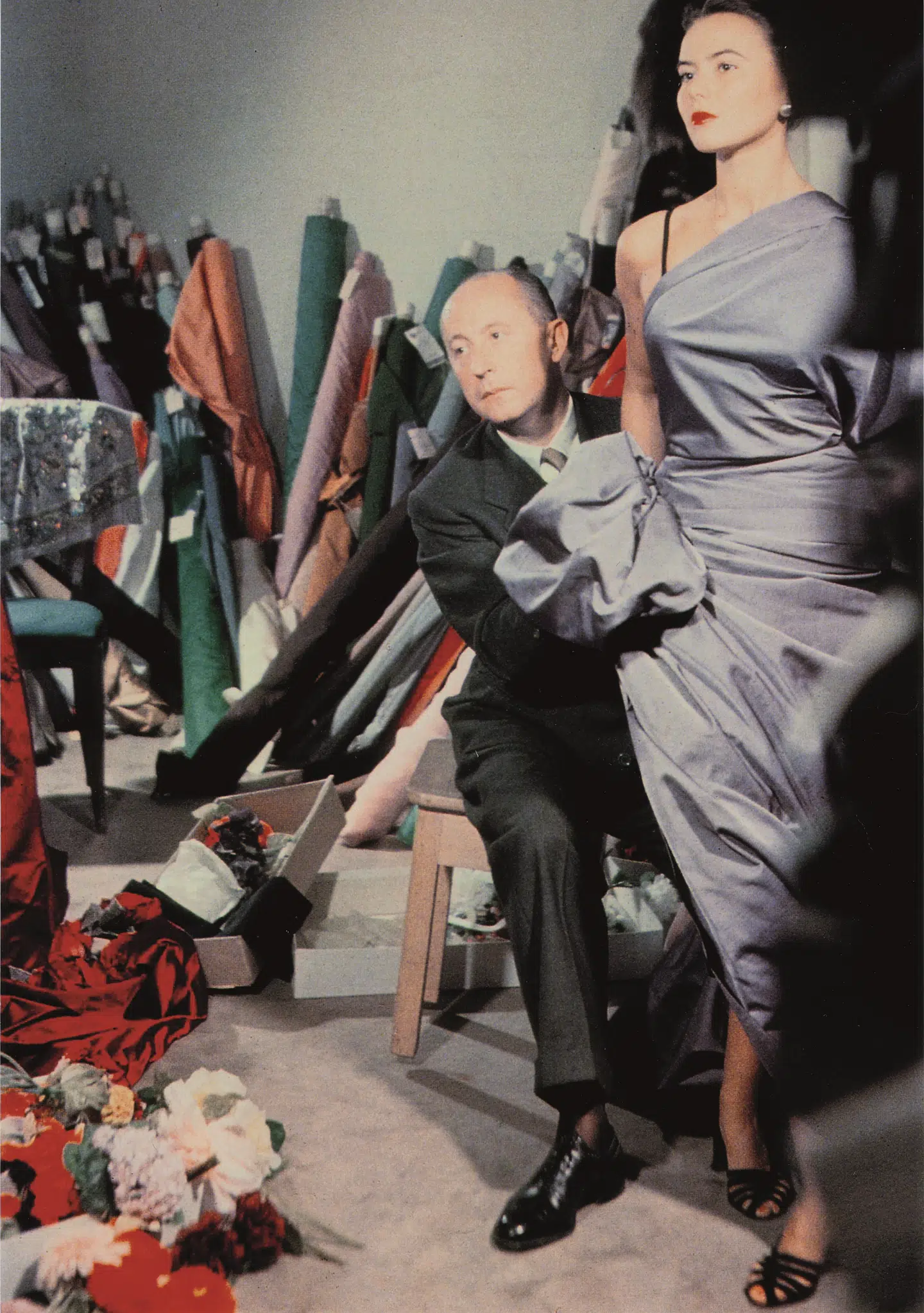Christian Dior med model Sylvie, ca. 1948.