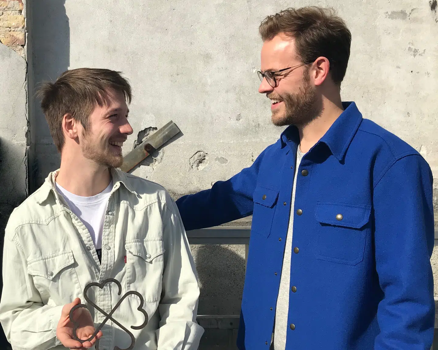 Jamie Neubert Pedersen (tv.) og Rasmus Thude er to af stifterne bag virksomheden Freemi, som har udviklet en genbrugsapp. Foto: Privat