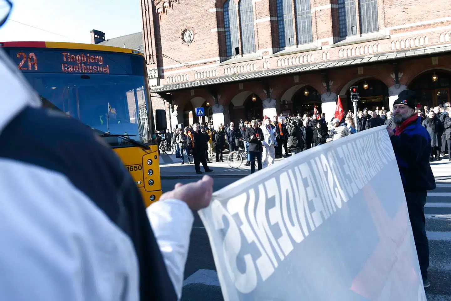 Hovedbanegården i København hvor DSB lokomotivførere strejker mandag den 1. april 2019.. (Foto: Philip Davali/Ritzau Scanpix)