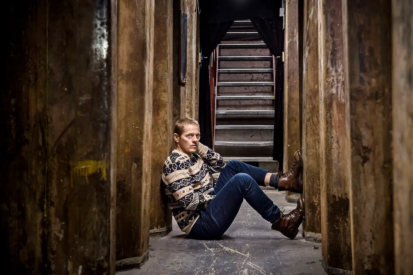 Thure Lindhardt, fotograferet i kælderen under scenen på Østre Gasværk Teater, hvor han fra 29. marts til 28. april kan opleves i rollen som William Shakespeare i den romantiske komedie, »Shakespeare in Love«.