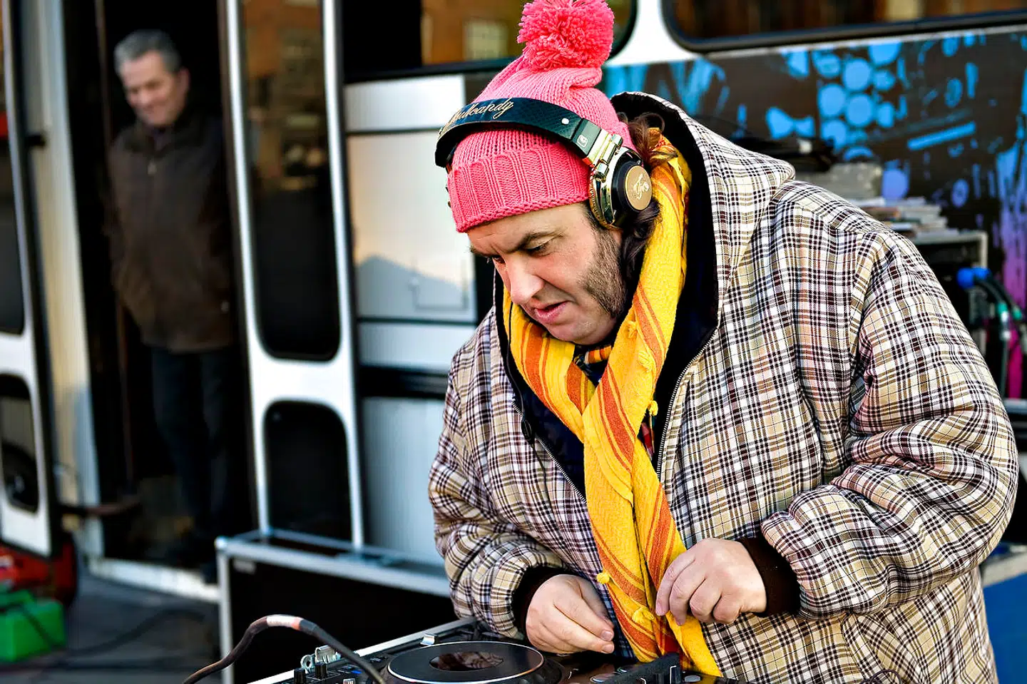Master Fatman spiller musik til Vinter Jazz på rådhuspladsen d. 20. januar 2009.