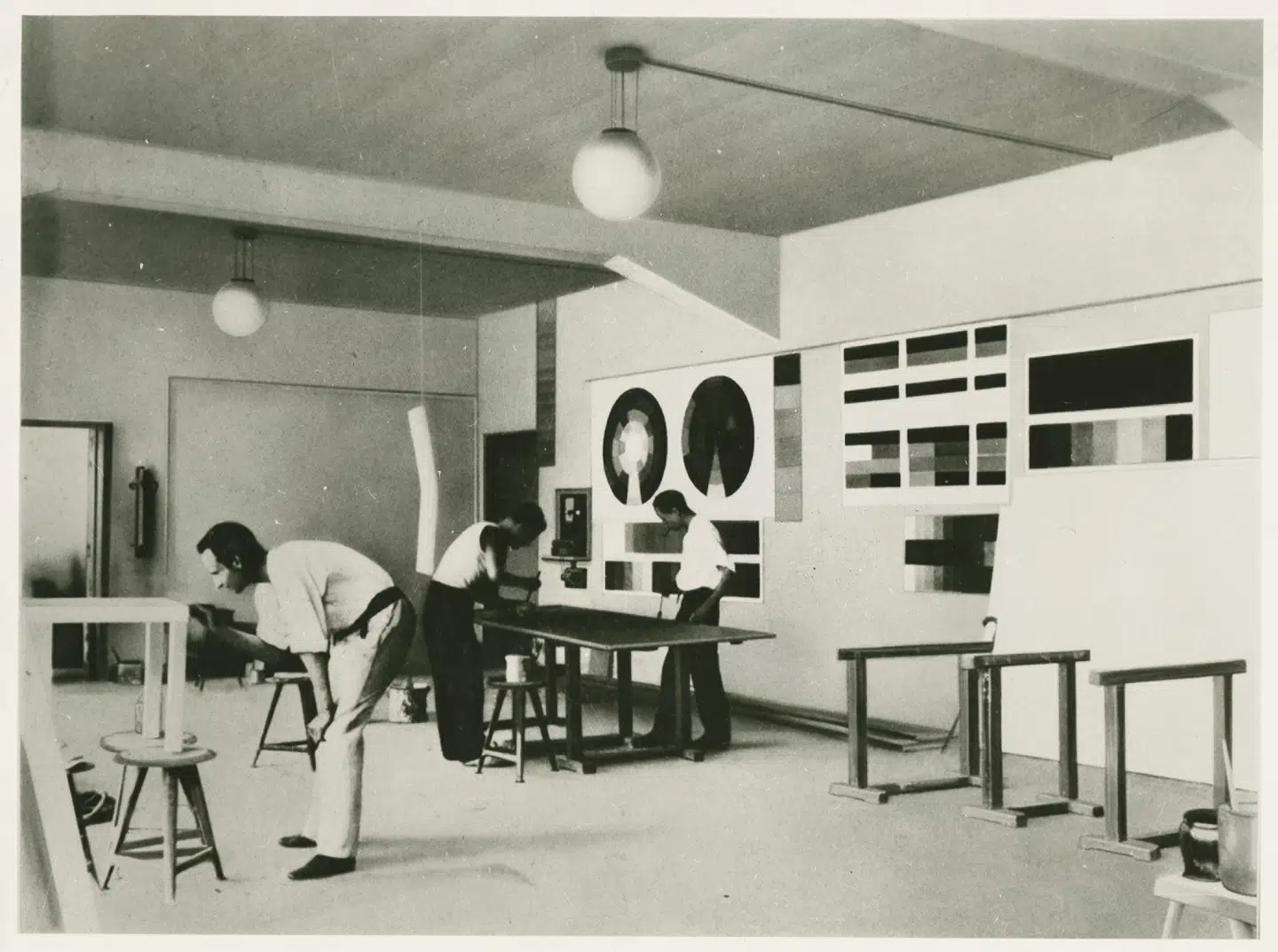 En af de mange workshops i Dessau, 1926.