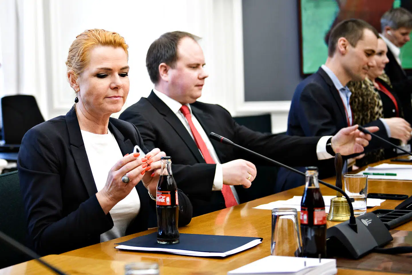 (ARKIV) Udlændinge- og integrationsminister Inger Støjberg (V) under åbent samråd med Udlændinge- og integrationsminister Inger Støjberg (V) om sag ved EU-Domstolen om familiesammenføring fra Tyrkiet på Christiansborg, tirsdag den 19. februar 2019. Et syrisk asylpar skal have godtgørelse på grund af Inger Støjbergs ulovlige ordre om adskillelse. Manden og kvinden får i alt 20.000 kroner, lyder det i dom. Det skriver Ritzau, fredag den 1. marts 2019.. (Foto: Philip Davali/Ritzau Scanpix)