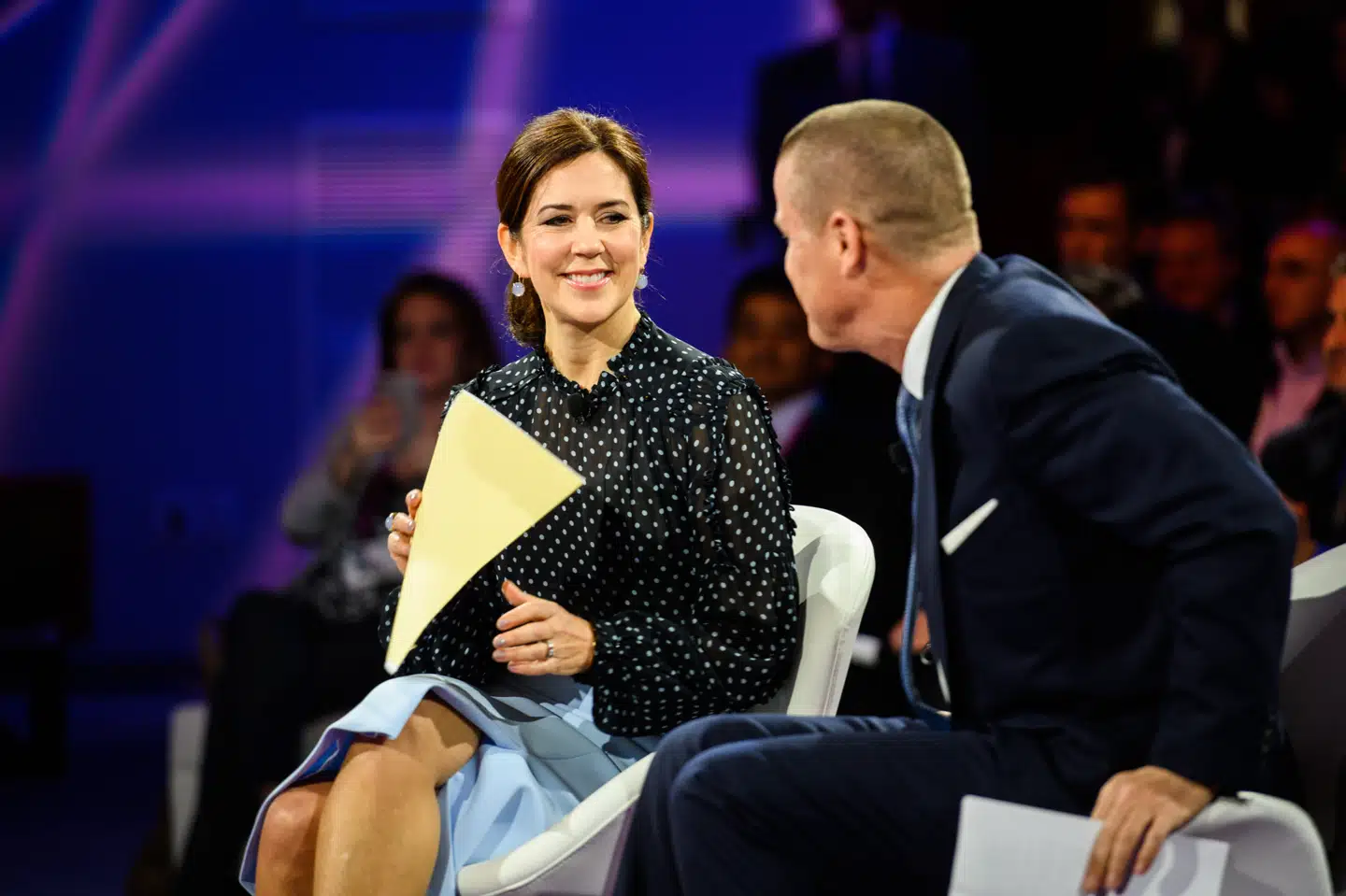 Kronprinsesse Mary deltager og holder tale i forbindelse med en konference om dansk energi-innovation under CERAweek i Houston, Texas, onsdag den 13. marts 2019. (Foto: Ida Marie Odgaard/Ritzau Scanpix) Ida Marie Odgaard/Ritzau Scanpix