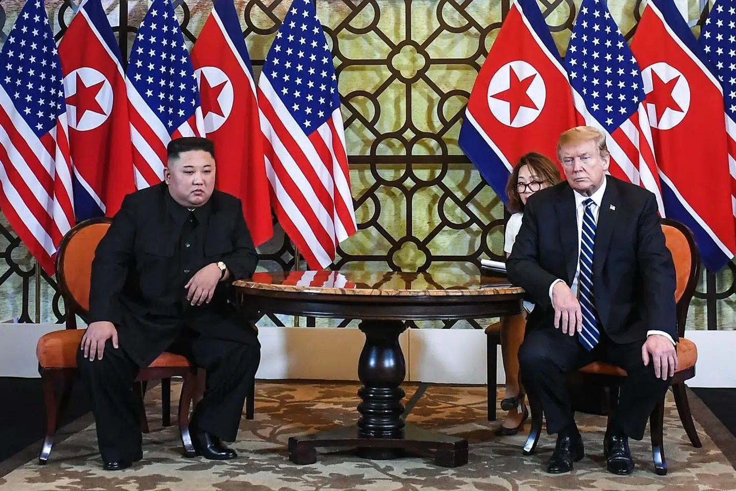 Nordkoreas leder, Kim Jong-un (tv.) og USAs præsident, Donald Trump.