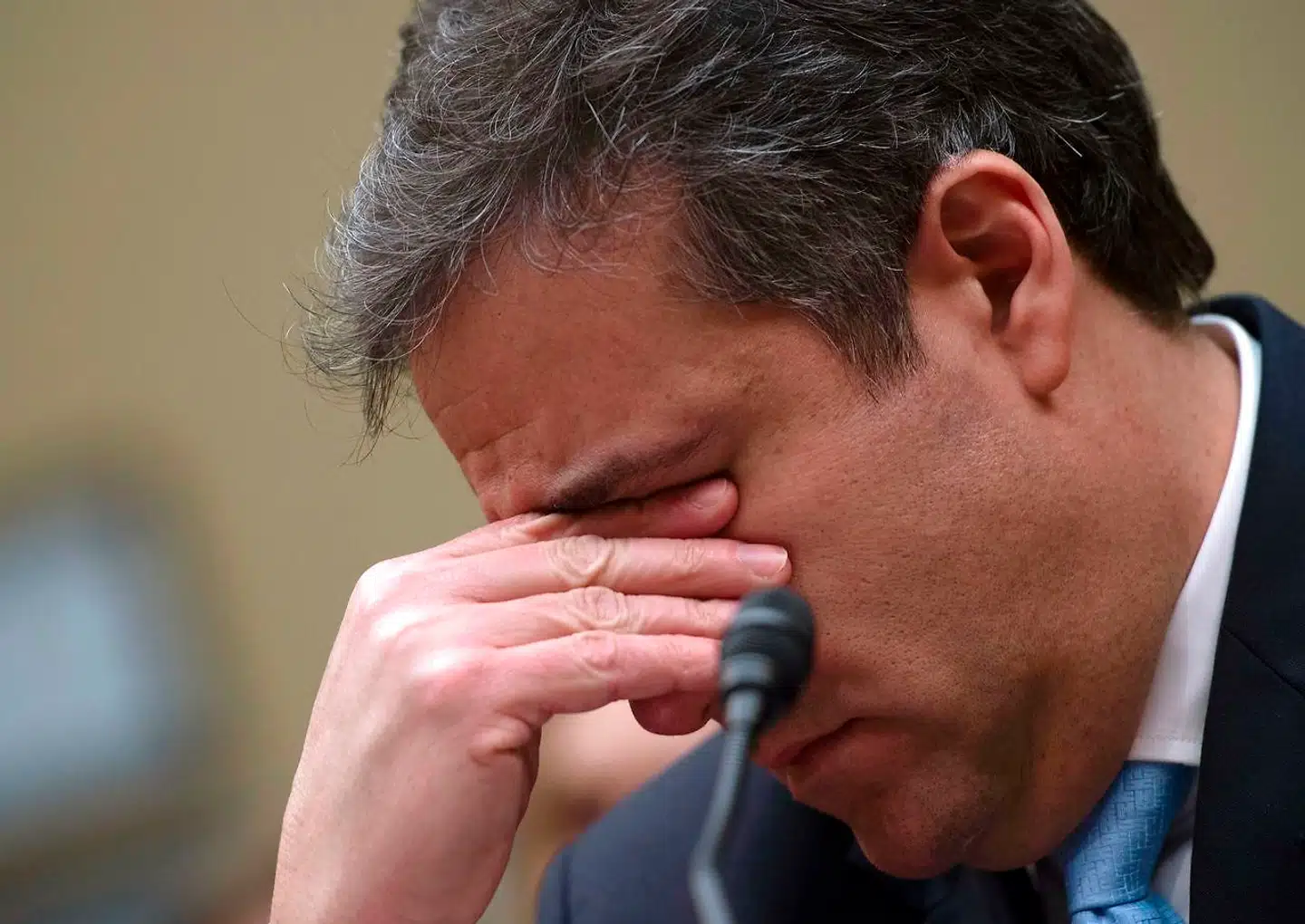 Michael Cohen under sine afsluttende bemærkninger ved mødet med House Oversight and Reform Committee i Washington onsdag aften dansk tid.