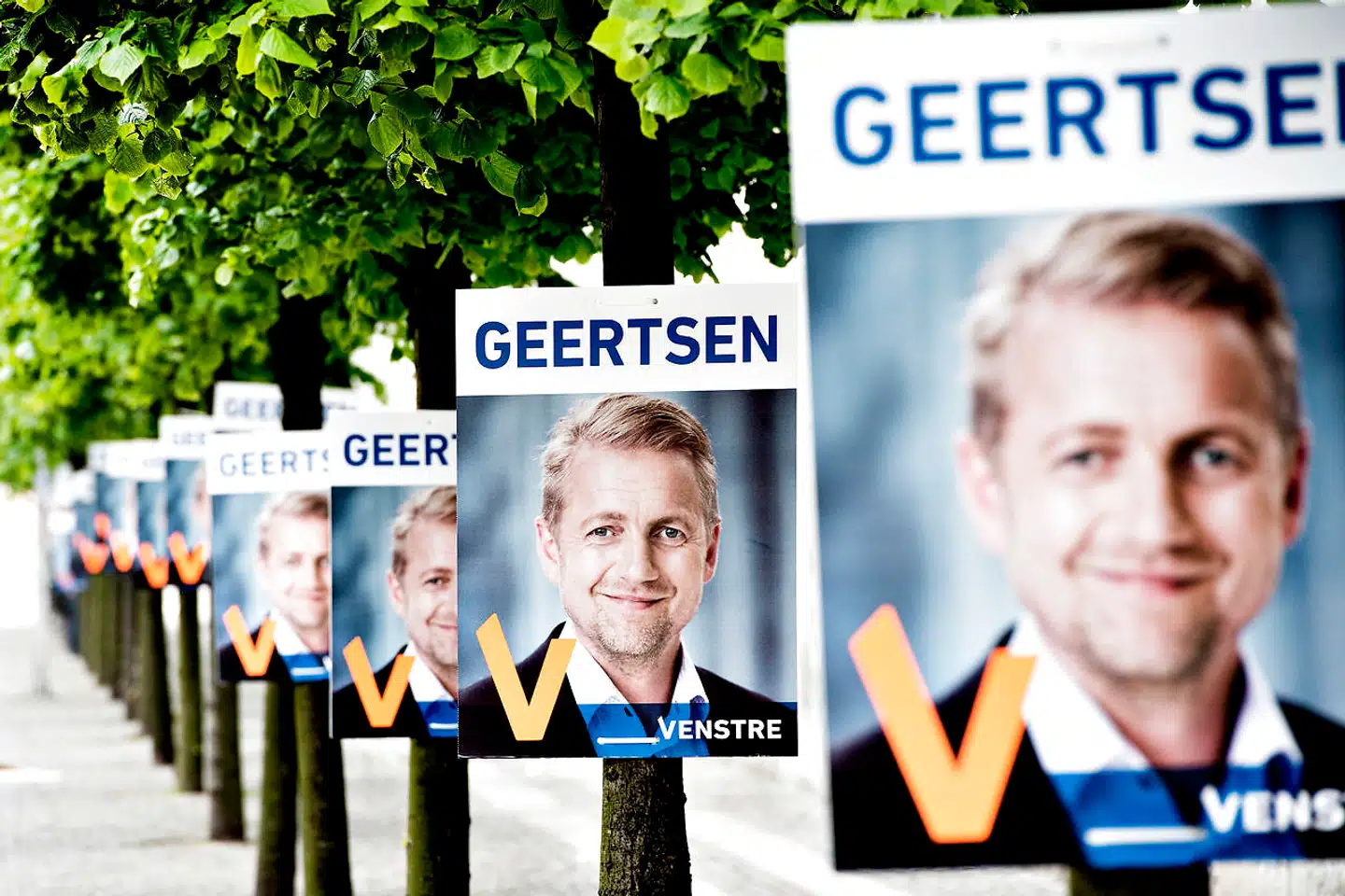 Venstre-manden Martin Geertsens valgplakater ved folketingsvalg i 2015. Valgkampen i år ventes at blive den dyreste nogensinde.