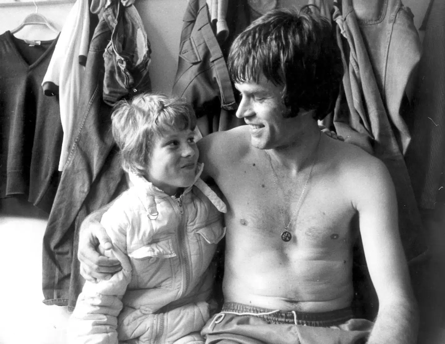 Finn Laudrup sammen med sønnen Brian Laudrup, da Finn selv var fodboldspiller.