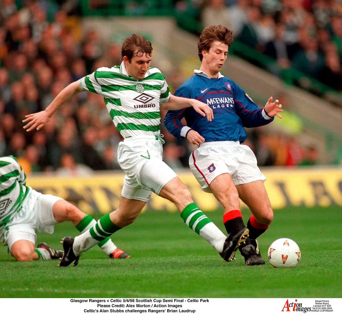 Brian Laudrup oplevede fire succesrige år med Glasgow Rangers. Her i en kamp mod ærkerivalerne fra Celtic.