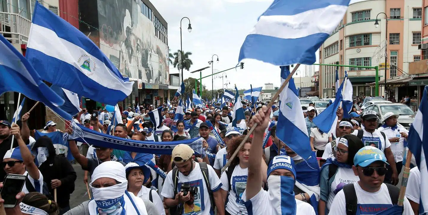 Dissidenter fra Nicaragua demonstrerer i San Jose, Coste Rica.