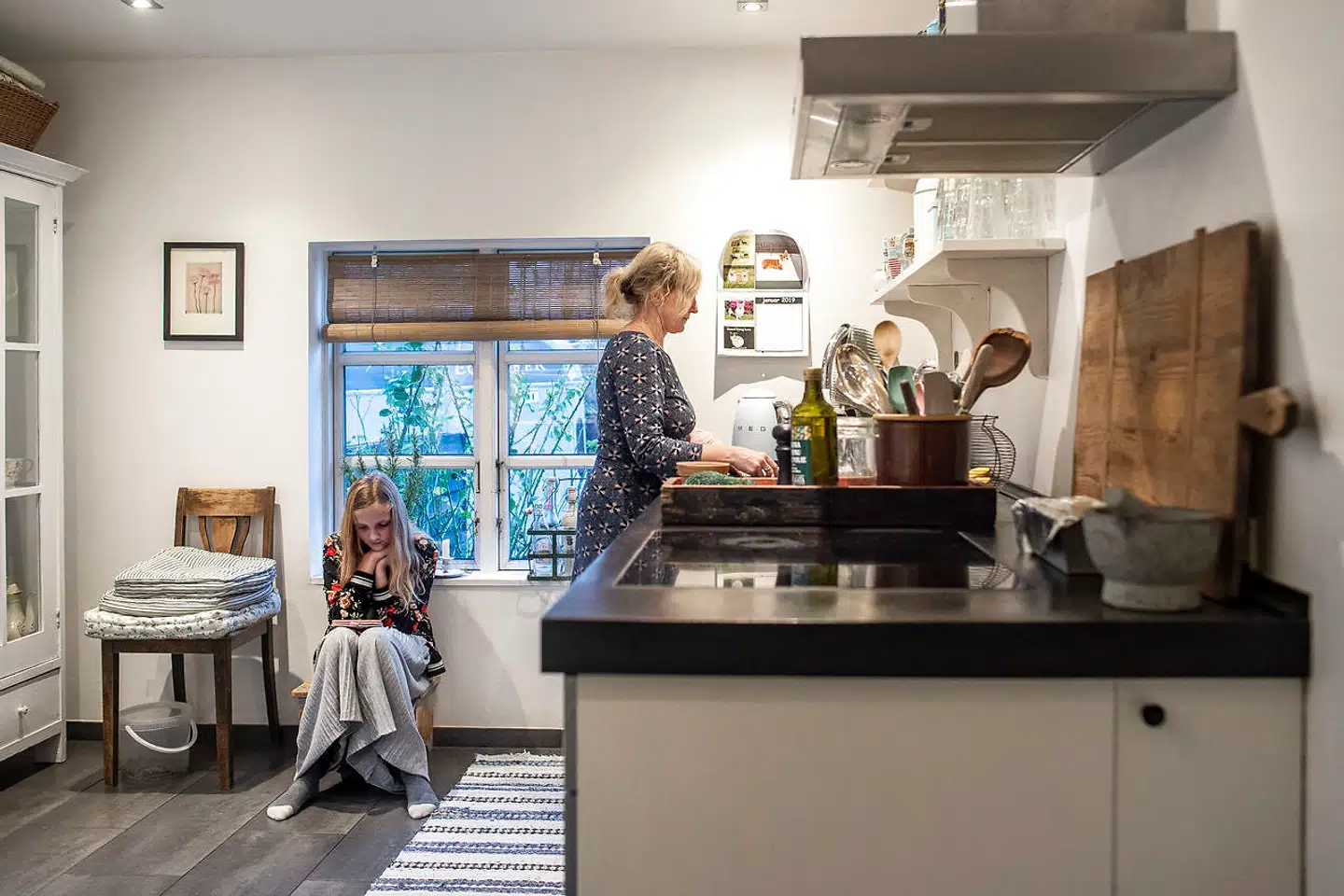 Hvert af Anette Worcks tre børn har fået et værelse hver, pigerne på overetagen og min søn ved køkkenet.