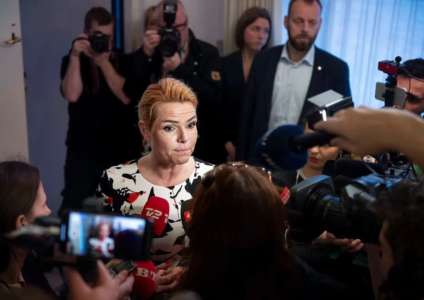 Udlændinge- og integrationsminister Inger Støjberg byder nye danske statsborgere velkommen ved den første grundlovsceremoni i Eigtveds Pakhus torsdag den 17. januar 2019.