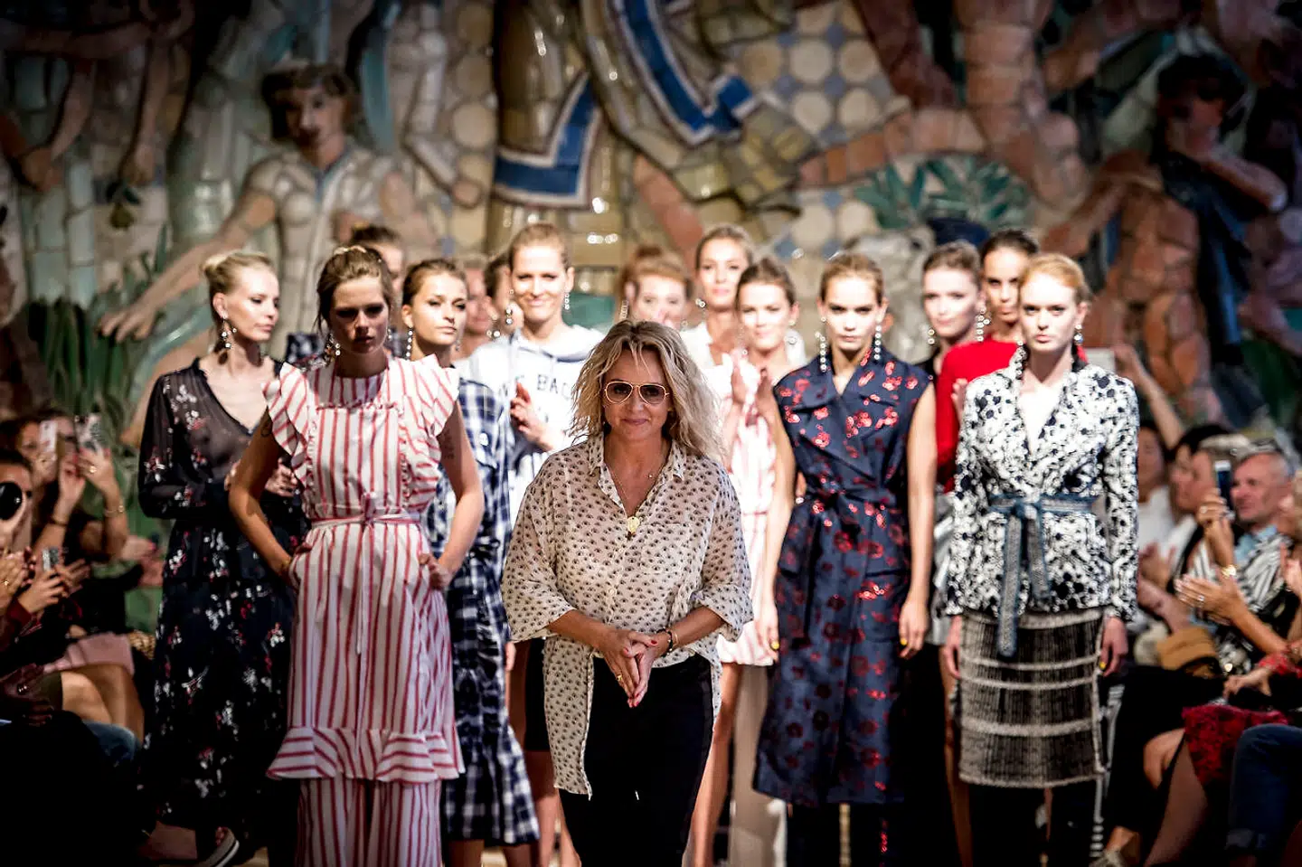 Designer Naja Munthe ses her til hendes modeshow i forbindelse med Copenhagen Fashion Week i august 2017.
