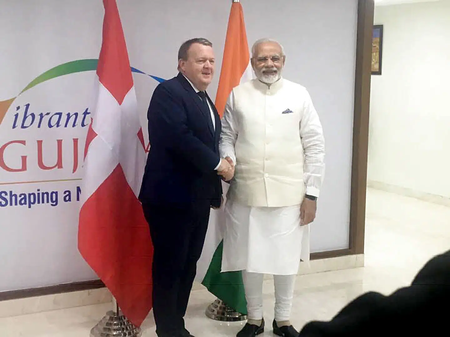 Lars Løkke Rasmussen og Indiens premierminister Narendra Modi mødtes fredag formiddag.