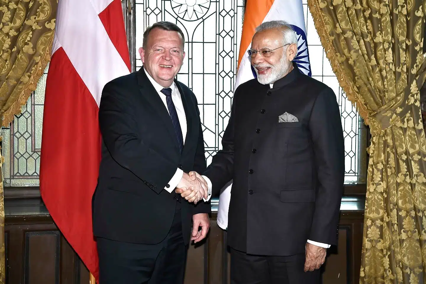 Ti års diplomatisk krise mellem Danmark og Indien er ved at være ovre. Dette er et foto af Lars Løkke og Narendra Modi.