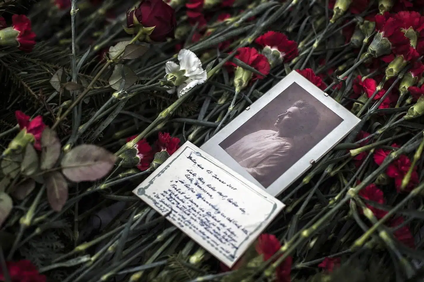 Rosa Luxemburg blev dræbt for 100 år siden. Det blev markeret med en demonstration, som bl.a. Per Clausen fra Enhedslisten deltog i. Foto: Oliver Weiken/Epa/Ritzau Scanpix