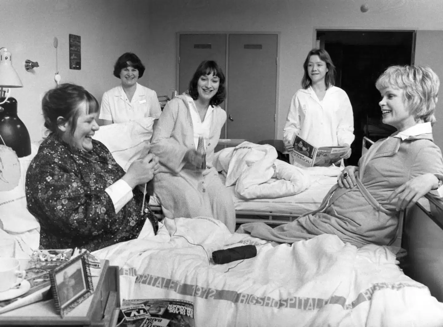 Fra filmlærredet huskes Ann-Mari Max Hansen nok bedst for »Vinterbørn«, der handlede om skæbner på en fødegang. Her med Lone Kellermann, Pia Ahnfelt-Rønne, Lea Brøgger og Berrit Kvorning.