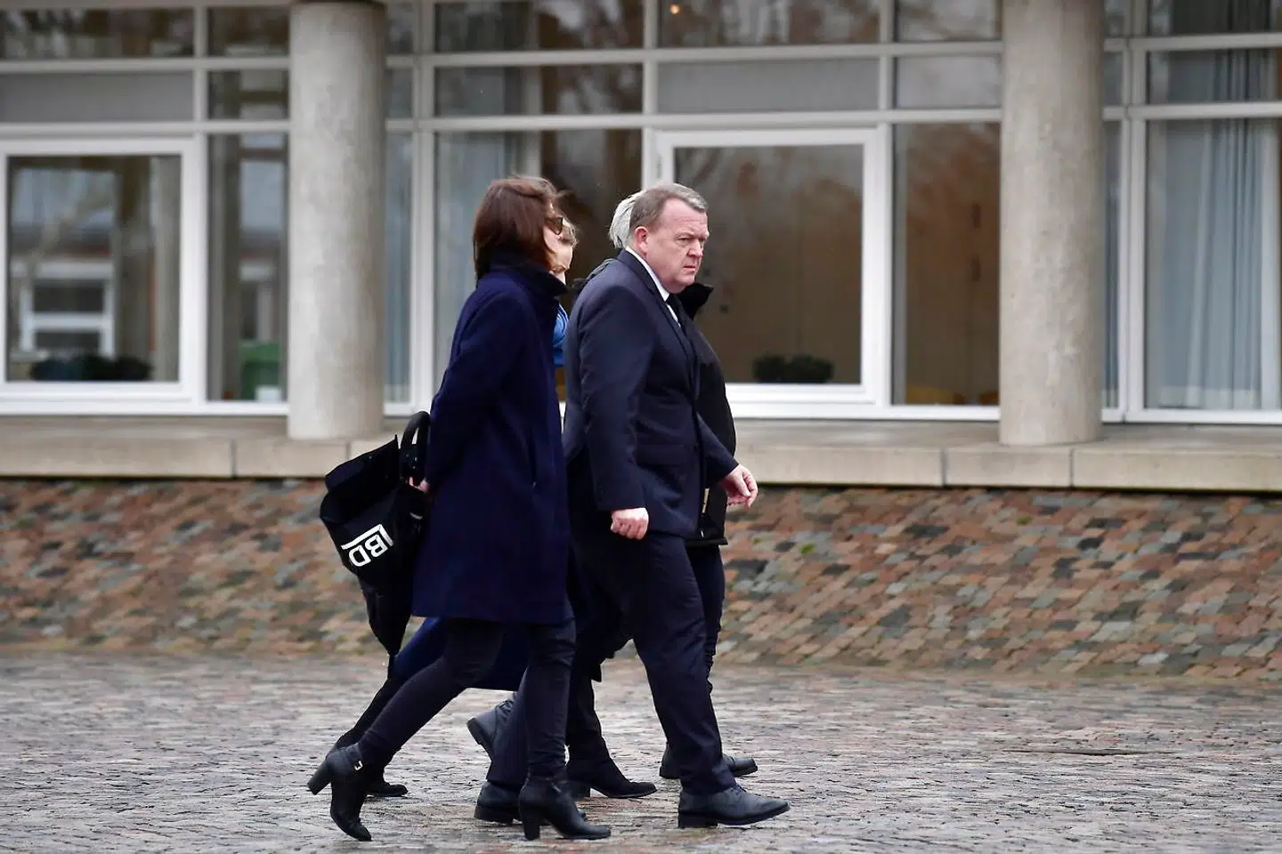 Statsminister Lars Løkke Rasmussen deltager i Louisa Vesterager Jespersens bisættelse fra Fonnesbæk Kirke i Ikast, lørdag den 12. januar 2019. Louisa Vesterager Jespersen blev fundet dræbt sammen med sin norske veninde 28-årige Maren Ueland.De to var på ferie i Marokko, da de på brutal vis blev slået ihjel i et populært turistområde i nærheden af landsbyen Imlil i Atlasbjergene. (Foto: Bo Amstrup/Scanpix 2019)