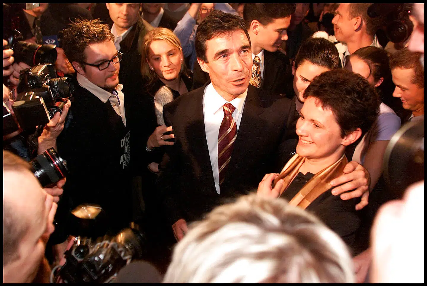 Anders Fogh Rasmussen efter sin første valgsejr i 2001. Som statsminister lavede Fogh nogle økonomiske reformer i sin første valgperiode. Men de største ventede fortsat forude.