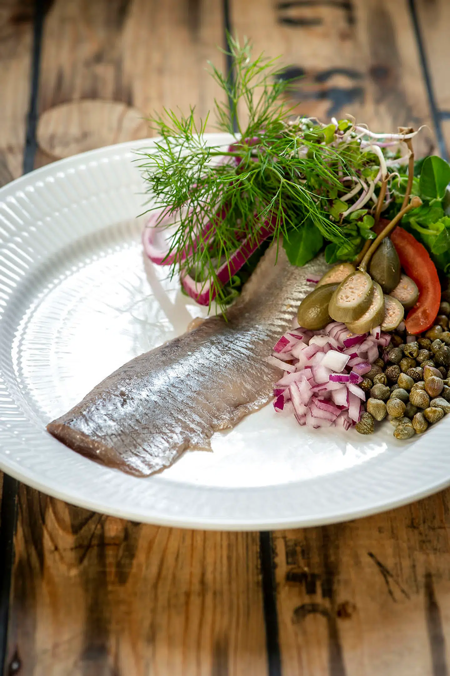 Fin spegesild – tilbehøret var desværre lidt småtræt, den dag vi var forbi.