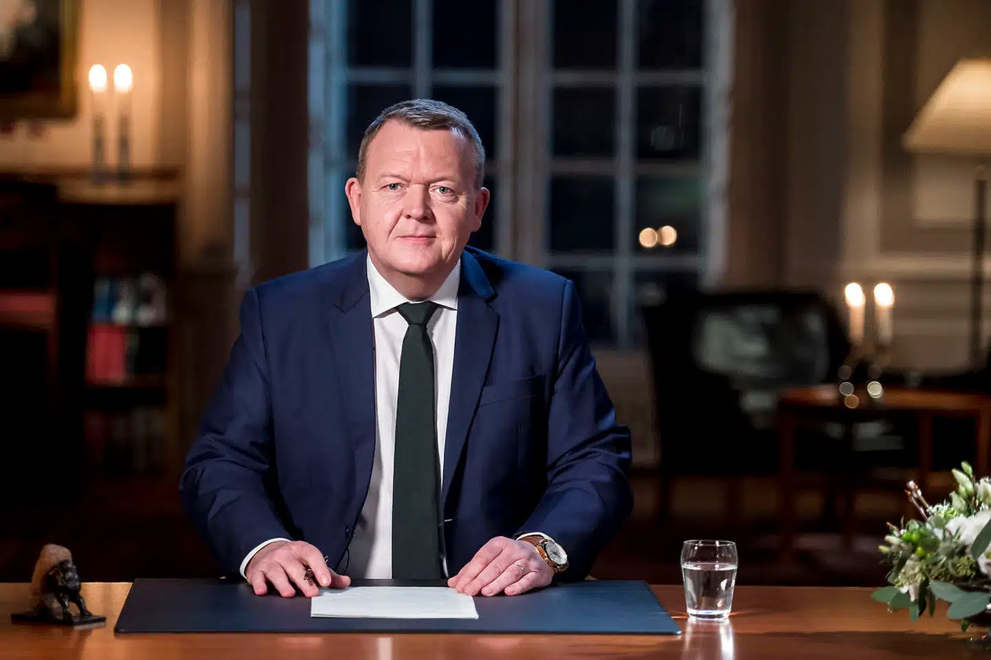 Statsminister Lars Løkke Rasmussen holder nytårstale i Statsministeriet i København, tirsdag den 1. januar 2019. ** Billederne har klausul, til talen er afholdt, dvs. tirsdag den 1. januar 2019 ca. klokken 18.15. **. (Foto: Mads Claus Rasmussen/Ritzau Scanpix)