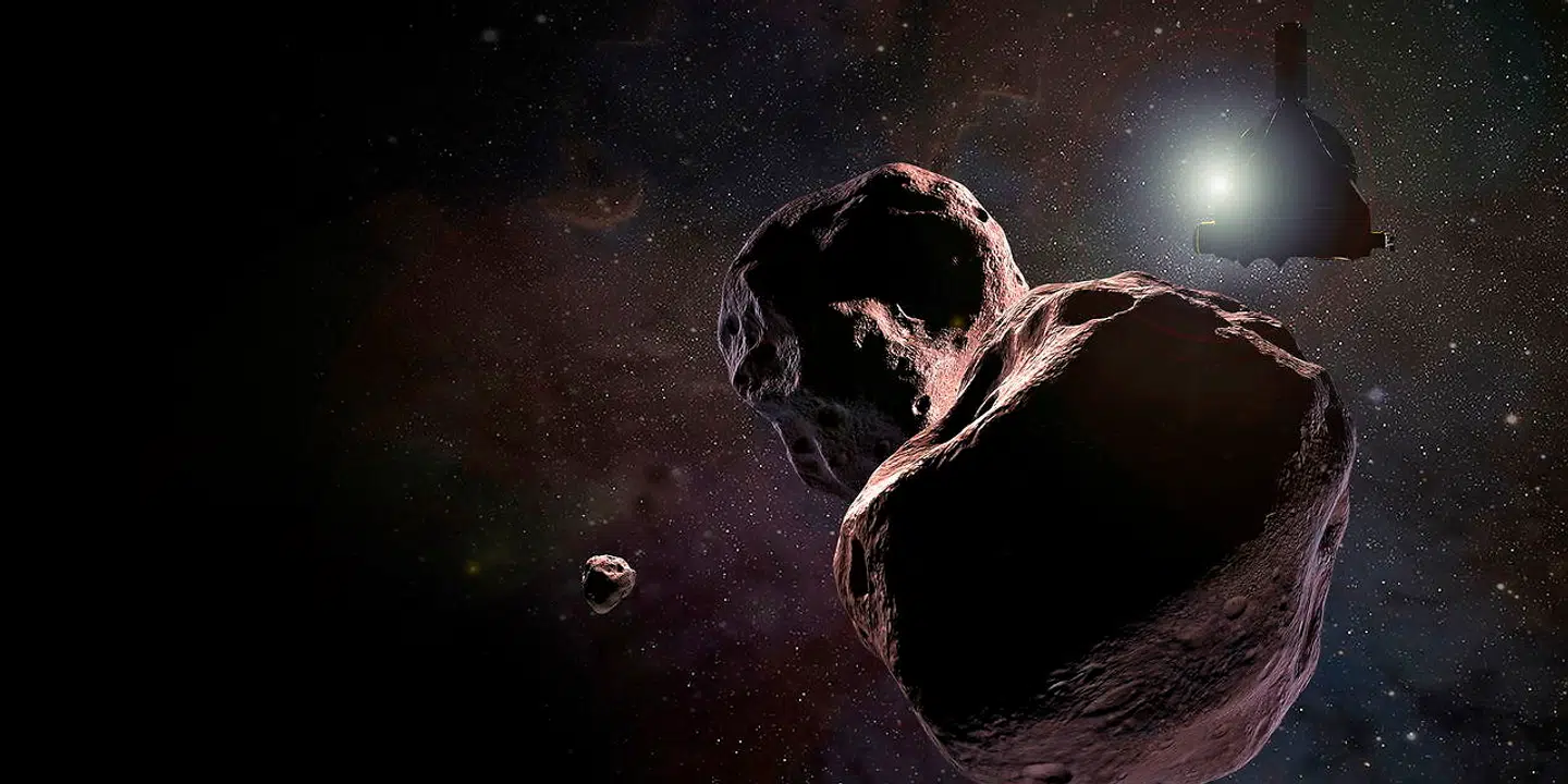 Nytårsdag vil NASA-sonden New Horizons kunne afsløre, om det iskolde himmellegeme Ultima Thule langt ude i Kuiperbæltet hinsides Pluto virkelig er peanutformet som her på billedet – eller om der er tale om to objekter.