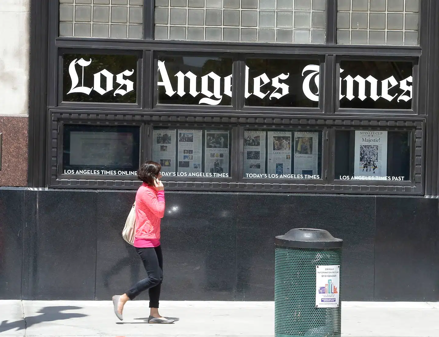 The Los Angeles Times' hovedbygning i centrum af storbyen.