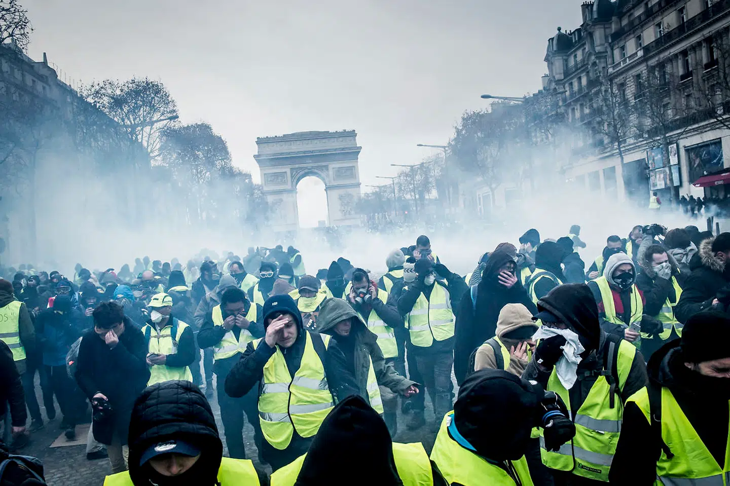Protestbevægelsen De Gule Veste har givet den franske præsident Emmanuel Macron grå hår i hovedet. Foto: Asger Ladefoged/Berlingske/Scanpix.