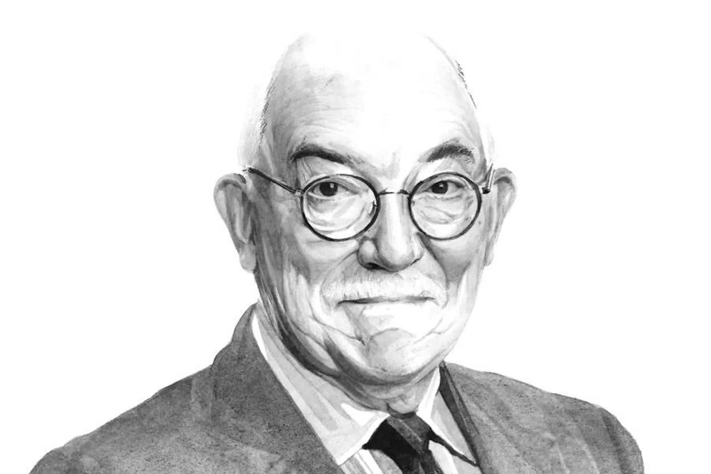 Uffe Ellemann-Jensen. Tegning: Kate Copeland