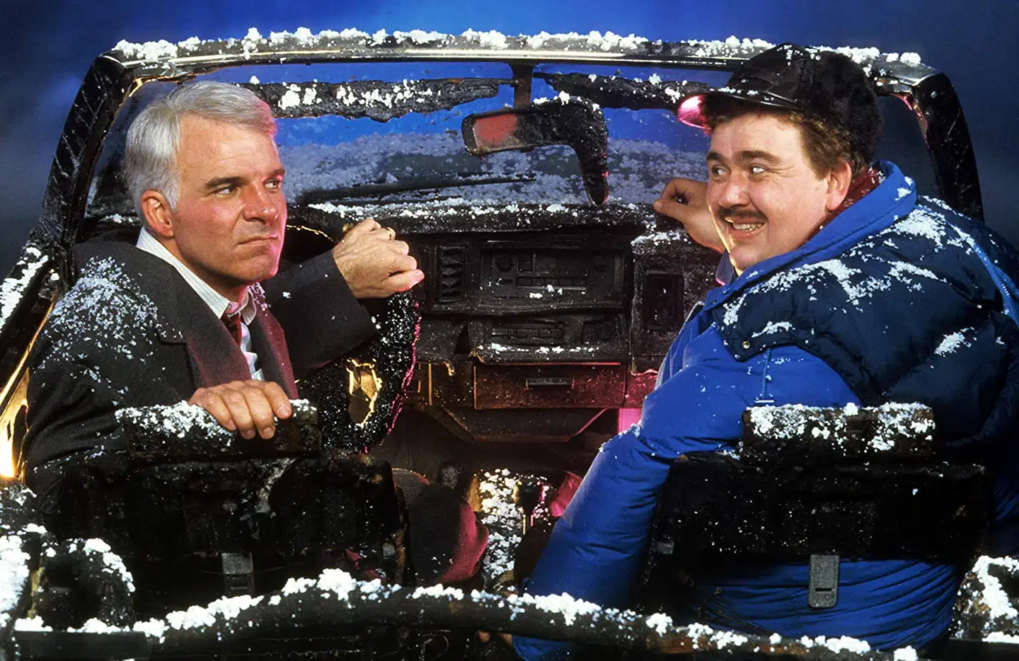 Steve Martin tørner sammen med John Candy i »Planes, Trains and Automobiles«.