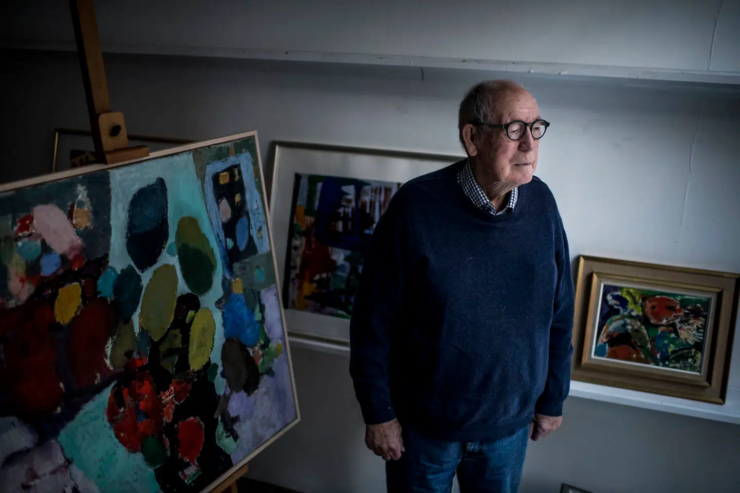 Leif Jensen, 93, blev galleriejer efter mange år som chefredaktør på B.T. Foto Asger Ladefoged