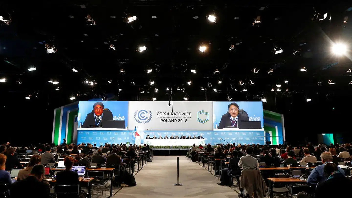 Hovedsalen ved COP24-mødet i Katowice i Polen.