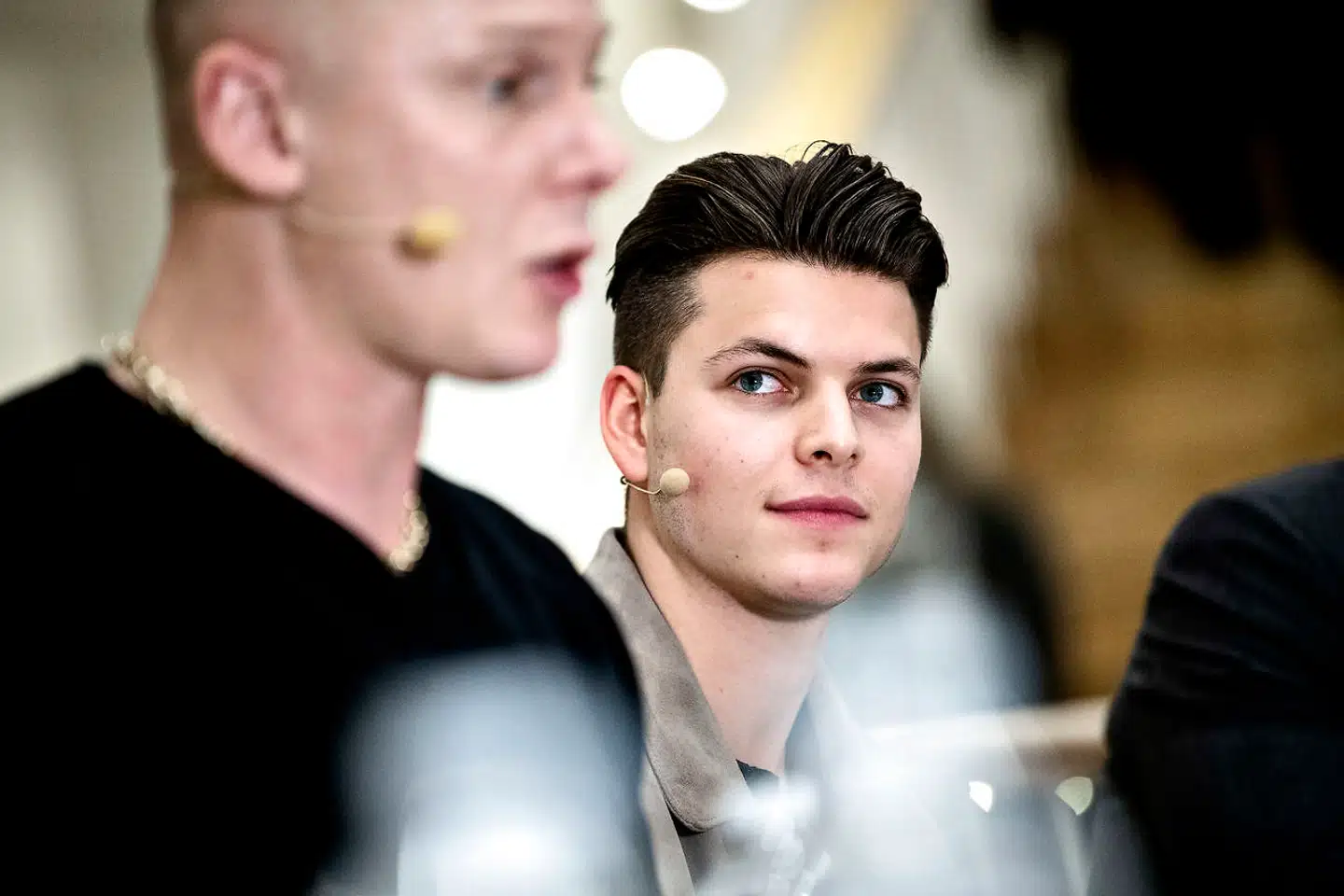 Alex Høgh Andersen, der spiller Ivar Benløs i Vikings på HBO. Jim Lyngvild og Rane Willerslev åbner udstillingen Meet the Vikings på Nationalmuseet i København, mandag den 26. november 2018.. (Foto: Nils Meilvang/Ritzau Scanpix)