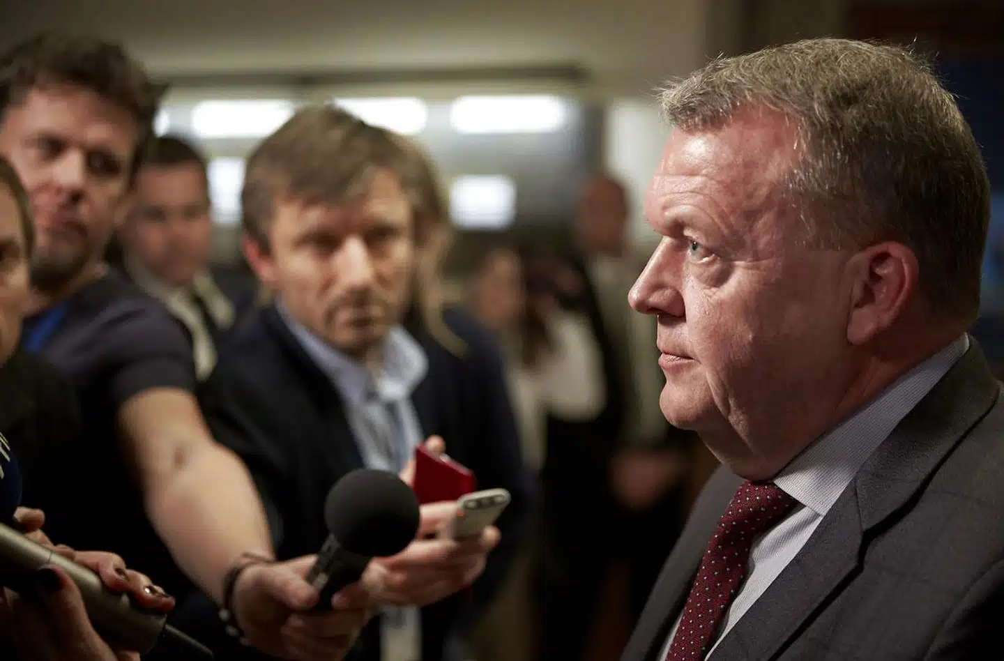 Efter debatten i Folketinget mødte statsminister Lars Løkke Rasmussen (V) pressen. Foto: Jens Astrup/Ritzau Scanpix