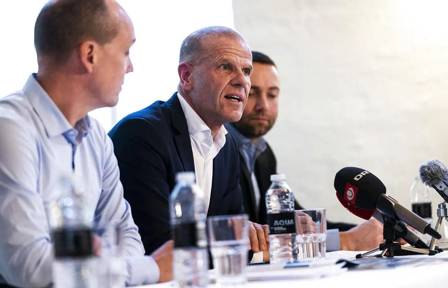 Lars Findsen, i midten, chef for Forsvarets Efterretningstjeneste (FE), under pressebriefingen på Kastellet i København i forbindelse med offentliggørelse af FEs »Efterretningsmæssig Risikovurdering 2018«.