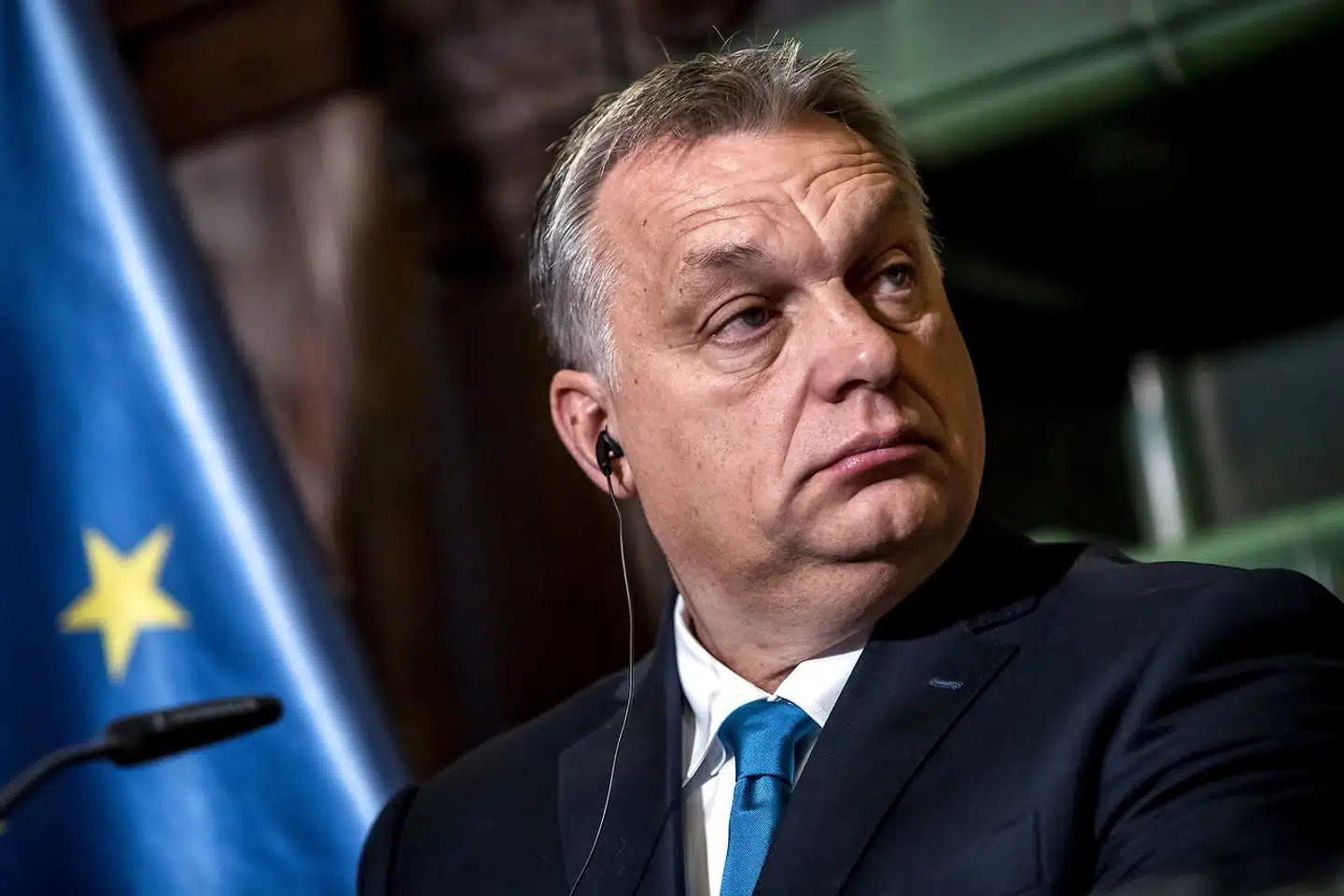Ungarns premierminister Viktor Orbán under en pressekonference med sin tjekkiske kollega, Andrej Babis, 30. november.