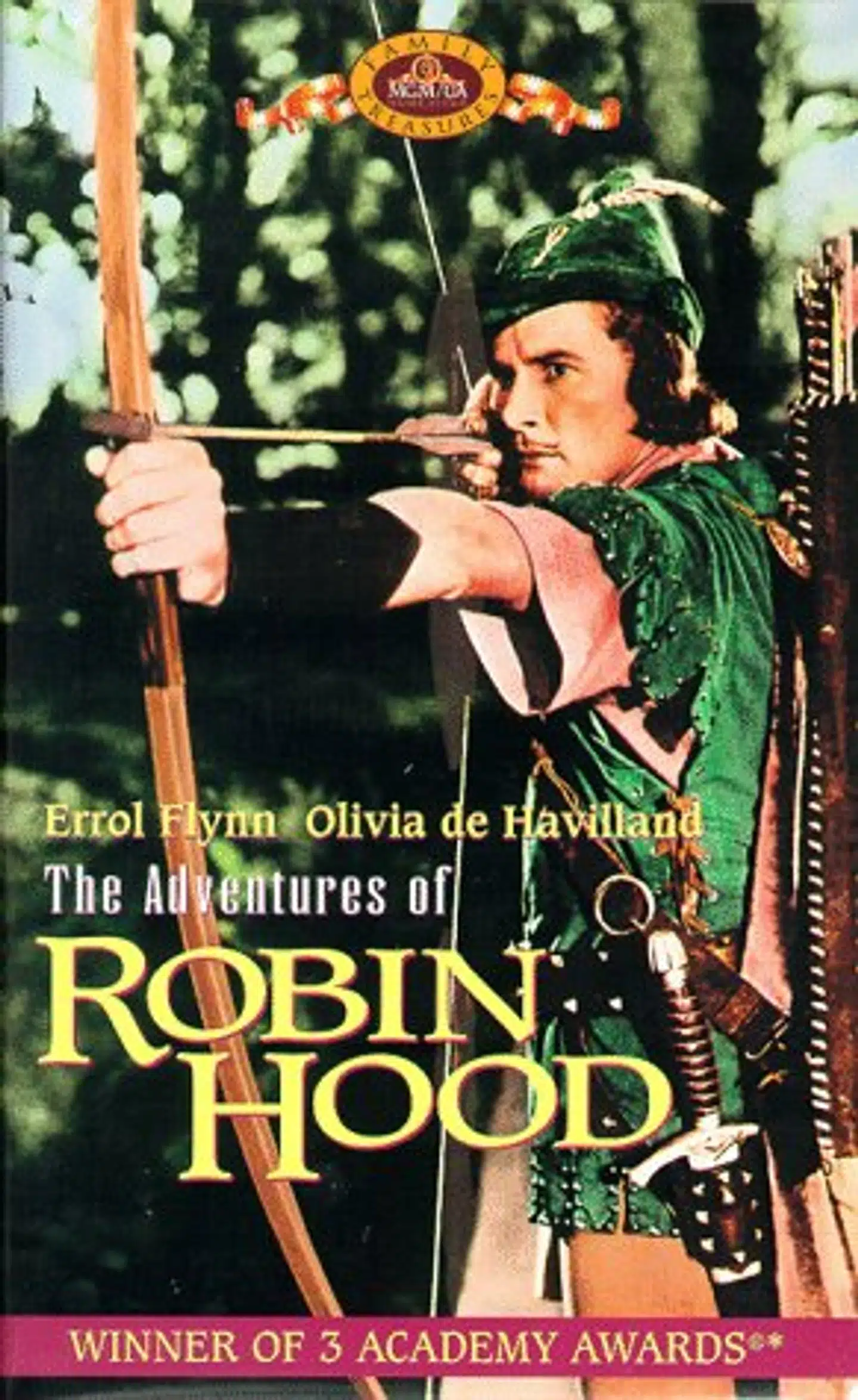 Posituren, hvor Robin Hood er ved at skyde seeren ned er næsten lige så gammel som idéen om at lave film om den mytologiske tyv. Her ses Errol Flynn i filmen The Adventures of Robin Hood fra 1938. Filmen var en stor kritiker- og publikumssucces.