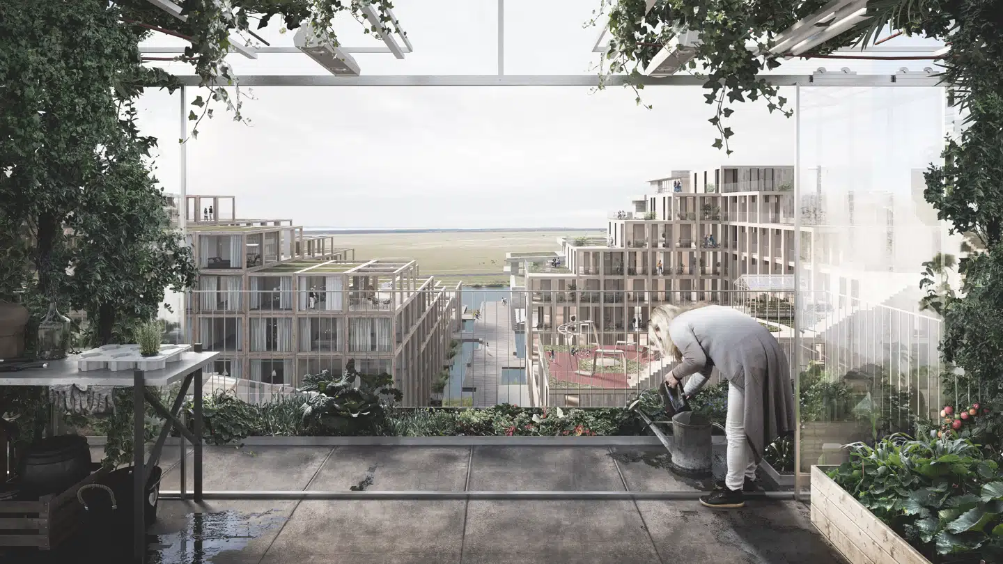 Tagene i UN17 Village vil være beplantet med områdets egne arter, mens der ligeledes vil være fælles drivhus og urtehaver.