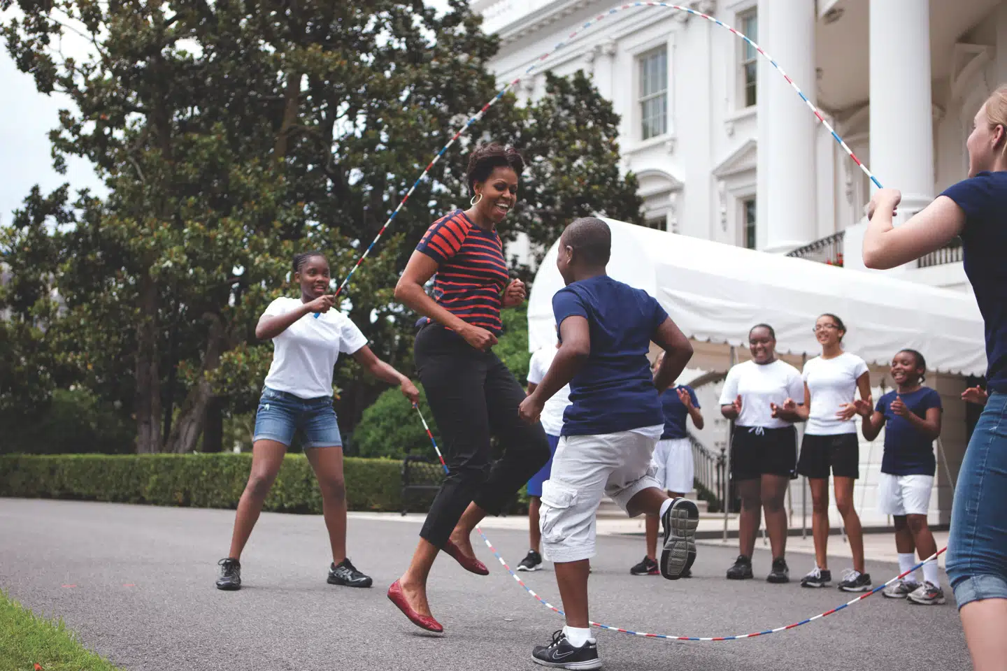 Michelle Obama ved det Hvide Hus 15. juli 2011. July 15, 2011.