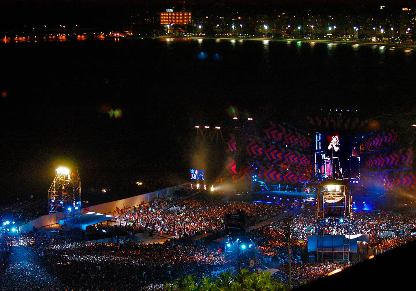 18. februar 2006 spillede The Rolling Stones på Copacabana i Rio de Janeiro. Over en million mennesker var med til koncerten. Foto: Joao Paulo Engelbrecht Ritzau Scanpix