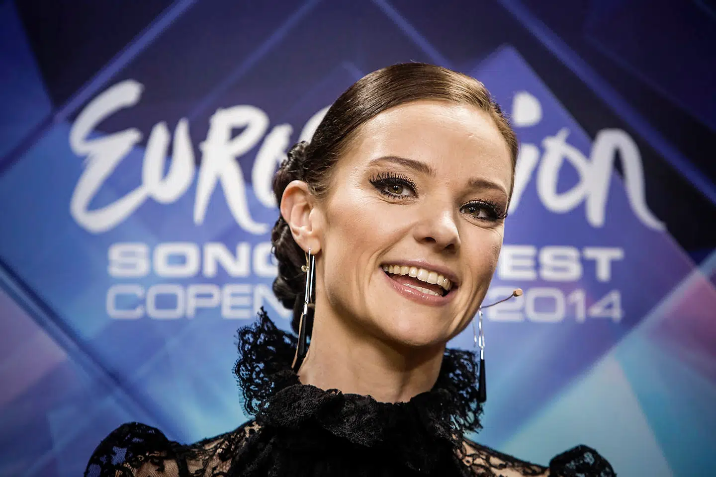 Som vært ved Melodi Grand Prix 2014 nåede Louise Rønne ud til 180 millioner TV-seere. Foto: Thomas Lekfeldt/Ritzau Scanpix