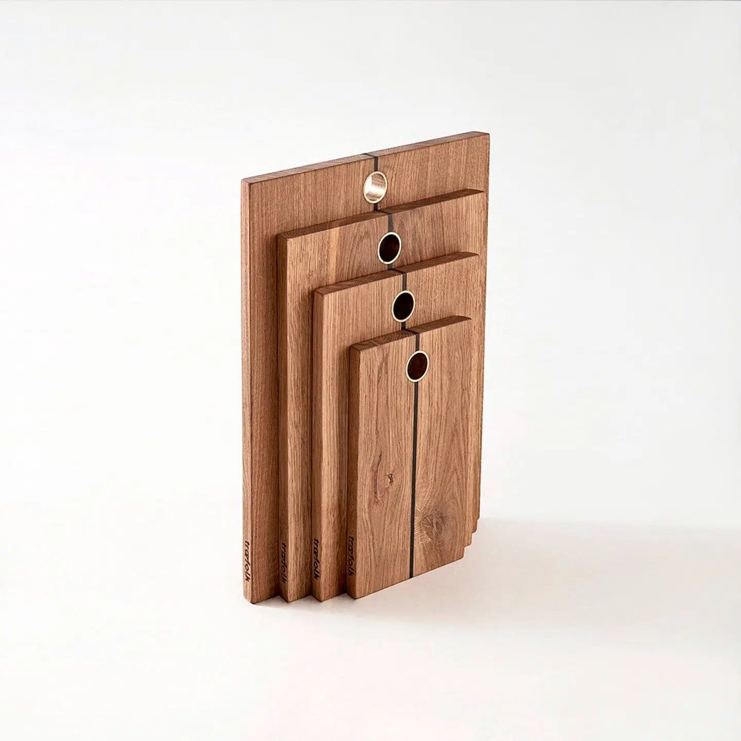 Sæt m. fire håndlavede skærebrætter fra Træfolk, 1.796 kr.