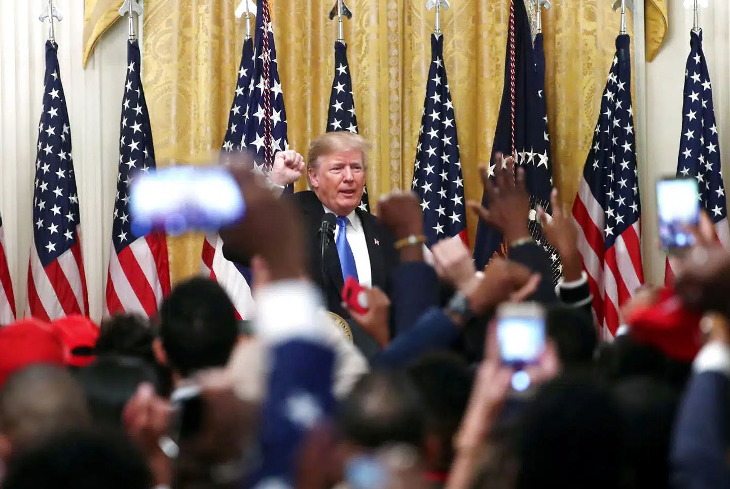 Donald Trump til aftenens pressemøde.