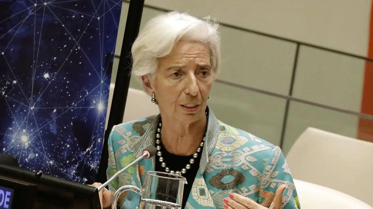 Med topchef Christine Lagarde i spidsen er Den Internationale Valutafond, IMF, blevet lidt mere bekymret for, i hvilket omfang det globale opsving kan fortsætte. IMF skruer ned for vækstskønnene og forudser, at den globale vækst kun bliver på 3,7 pct. i år og næste år. Det er dog stadig et globalt opsving, mener Danske Bank. Arkivfoto: Peter Foley/AFP