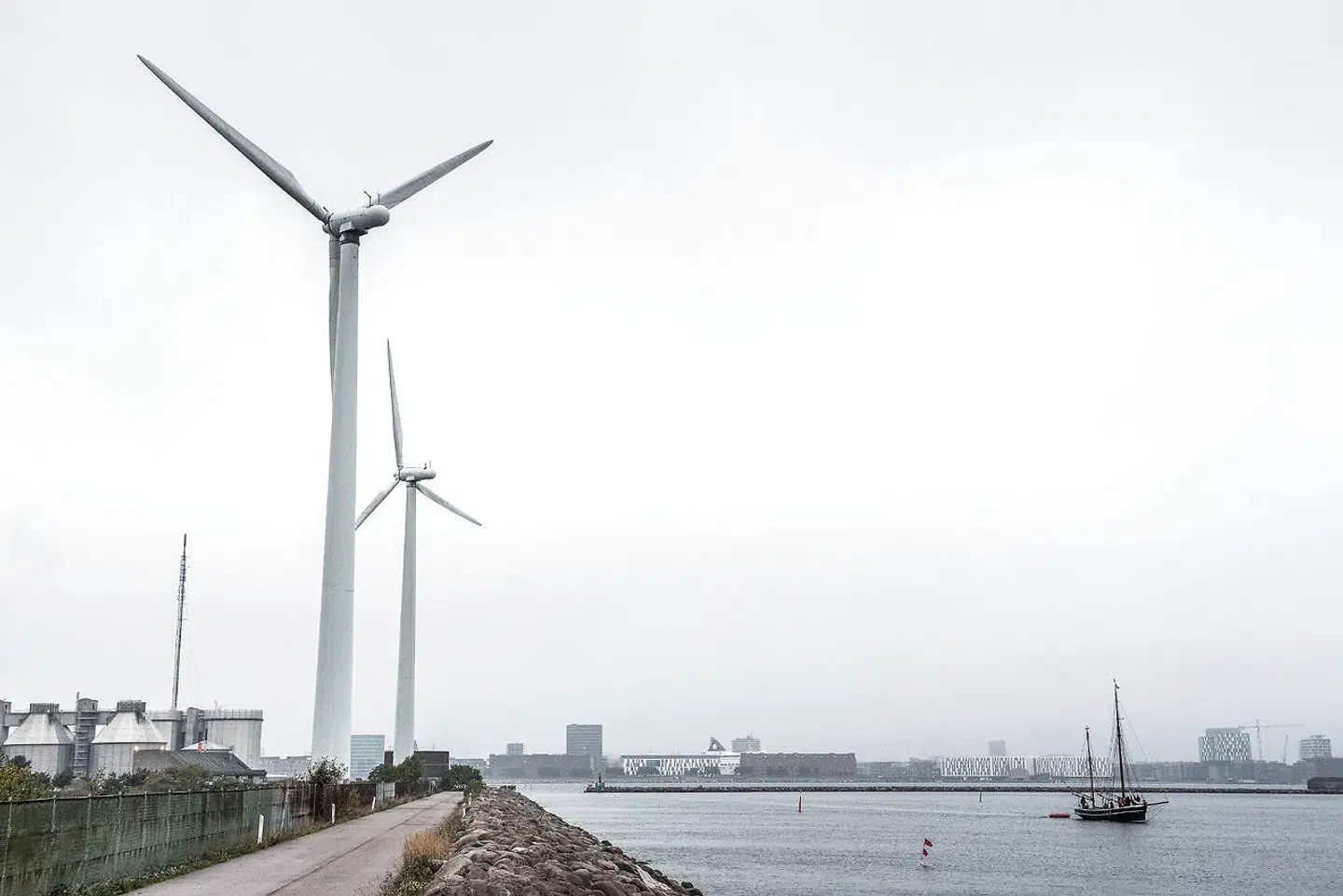 Refshaleøen med Nordhavn i baggrunden, hvor den nye vej og bydel skal bygges.