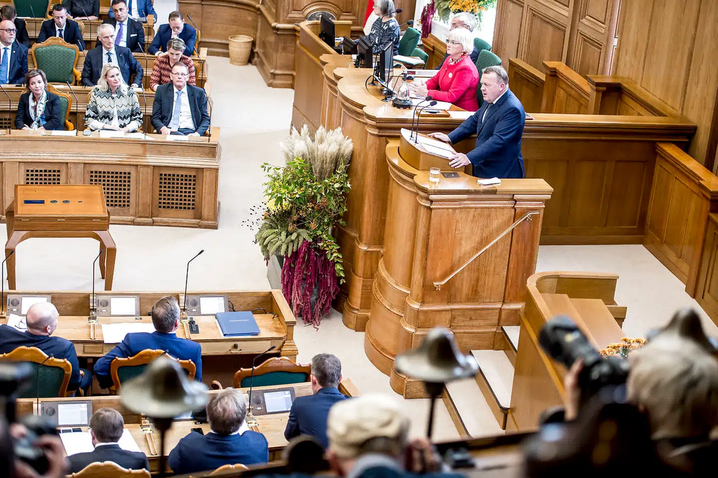 Statsminister Lars Løkke Rasmussen (V) taler under folketingets åbning på Christiansborg i København tirsdag den 2. oktober 2018.